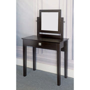 Compact Designed Dresser Table With Drawer, Dark Brown