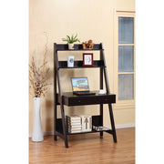 Contemporary Style Ladder Desk With 3 Open Shelves.