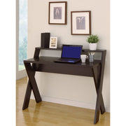 Ladder Desk With 1 Open Shelves, Dark Brown