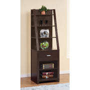 Contemporary style Media Tower With 6 Shelves, Dark Brown
