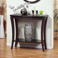 Modish Console Table With 1 Shelf, Dark Brown