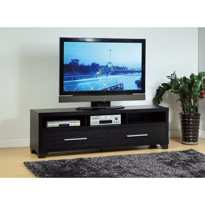 Contemporary Style TV Stand With 3 Open Shelves.