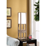 Elegant Table Lamp with Storage, Light Brown