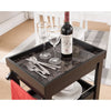 Contemporary Style Wine Cart With Two Shelves, Black