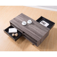 Well - Designed Coffee Table With Customize Decks or Drawers, Gray