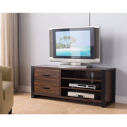 47" Width TV Stand With Frame Design Legs, Black and Dark Brown