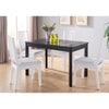 Dining Table With Faux Croc Black Finish