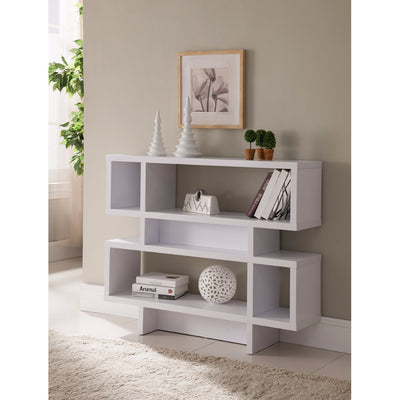 Alluring 2-Tier Wooden Display Cabinet, White