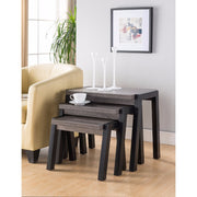 Showcasing Modern End Table, Set of 3, Gray and Black