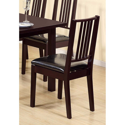 Comfortable Dining Chair With Lustrous Finish Seat, Dark Brown