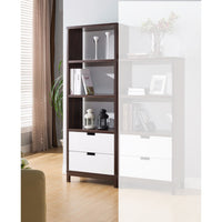 Two- Toned Stylish Display Cabinet, Large, Brown and White
