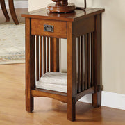 Traditional Telephone Stand, Antiqued Oak Finish