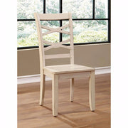 Transitional Side Chair,Set Of 2; White