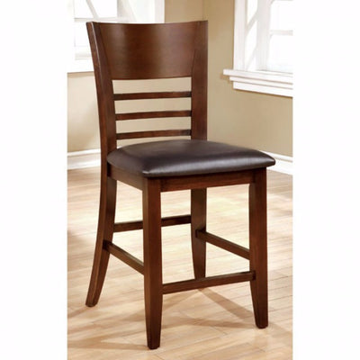 Transitional Counter Hight Chair, Brown Cherry, Set Of 2