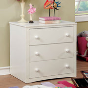 Elegant Wooden Chest with 3 Drawers, White