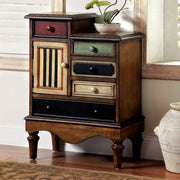 Vintage Style Accent Chest With 5 Drawers, Walnut Brown