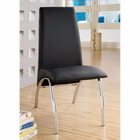 Contemporary Side Chair, Black Finish-Set Of 2