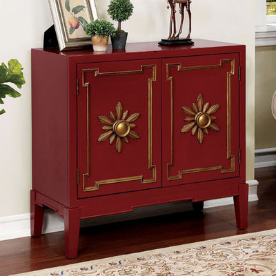 Traditional Style Wooden Hallway Chest, Red