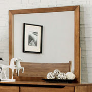 Mid-Cent Modern Mirror, Oak Finish