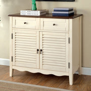 Transitional Cabinet, Vintage White & Cherry
