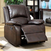 Transitional Recliner, Rustic Dark Brown