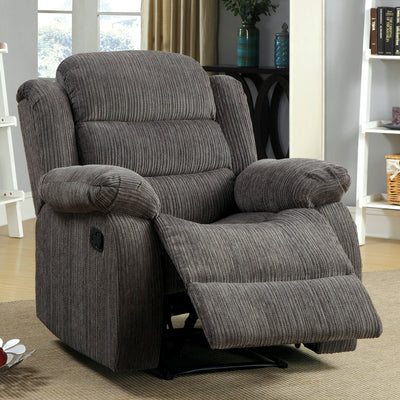 Traditional Style Gray Recliner