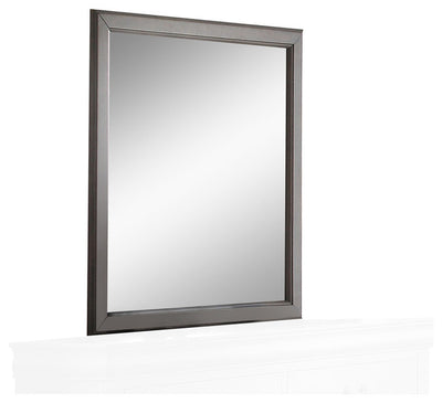 Sassy Wooden Square Mirror, Gray
