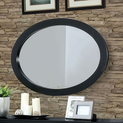 Black Oval Wall Mounted Mirror