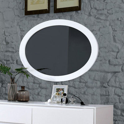 Modern White Oval Mirror