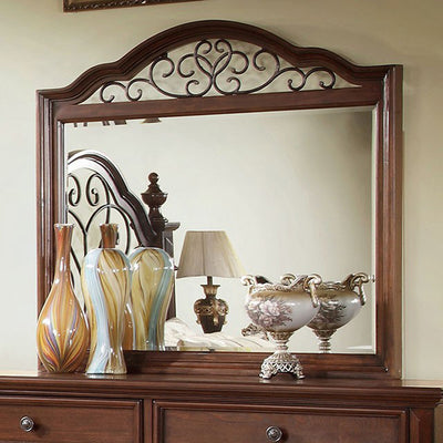 Antique Dark Oak  Metal Design Mirror