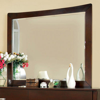 Contemporary Style Mirror, Brown Cherry