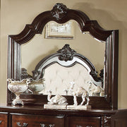 Traditional Style Mirror, Brown Cherry