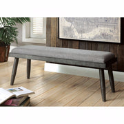 Mid-Century Modern Style Bench , Gray
