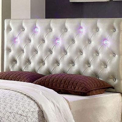 Contemporary Style Pearl White Headboard