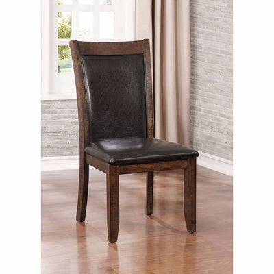 Transitional Side Chair, Brown Cherry, Set Of 2