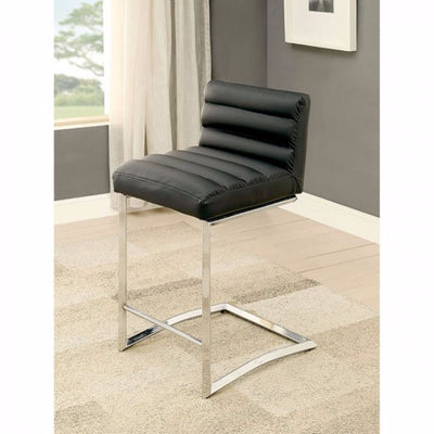 Contemporary Counter Height Chair, Black, Set Of 2