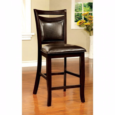 Transitional Counter Height Chair Expresso, Set Of Two