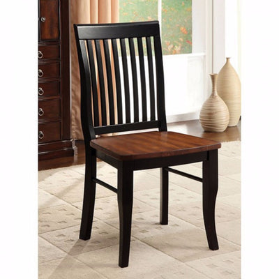 Cottage Side Chair, Antique Oak, Black, Set Of 2