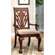 Traditional Arm Chair,Cherry Finish, Set Of 2
