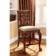 Traditional Counter Height Chair,Cherry Finish, Set Of 2