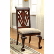 Traditional Side Chair, Cherry Finish, Set Of 2
