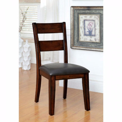 Cottage Side Chair Withpu Seat, Dark Cherry, Set Of 2
