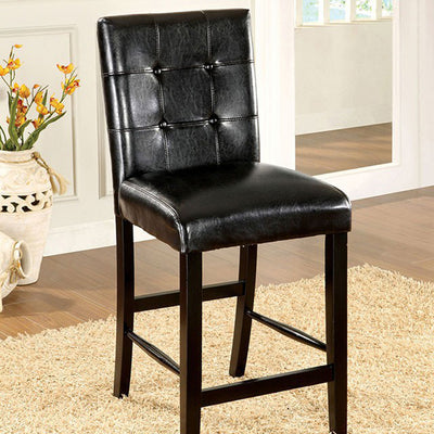 Bahamas Contemporary Counter Height Chair With Black Finish, Set of Two