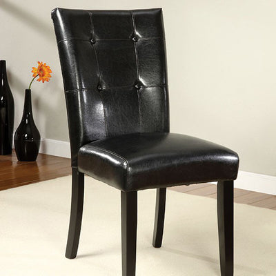 Contemporary Side Chair, Set Of Two, Black