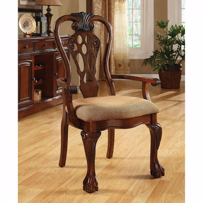 Traditional George Town Arm Chair, Set Of 2, Cherry Finish