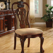 Traditional Side Chair, Cherry Finish, Set Of 2