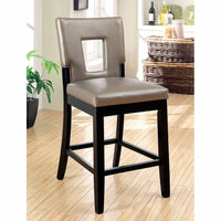 Contemporary Counter Height Chair, Black Finish, Set Of 2