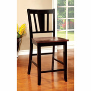 Transitional Counter Height Chair With Wooden Seat, Set Of 2