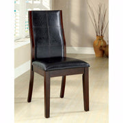 Transitional Side Chair, Brown Cherry Finish, Set Of 2