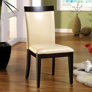Contemporary Side Chair, Espresso Finish, Set Of 2